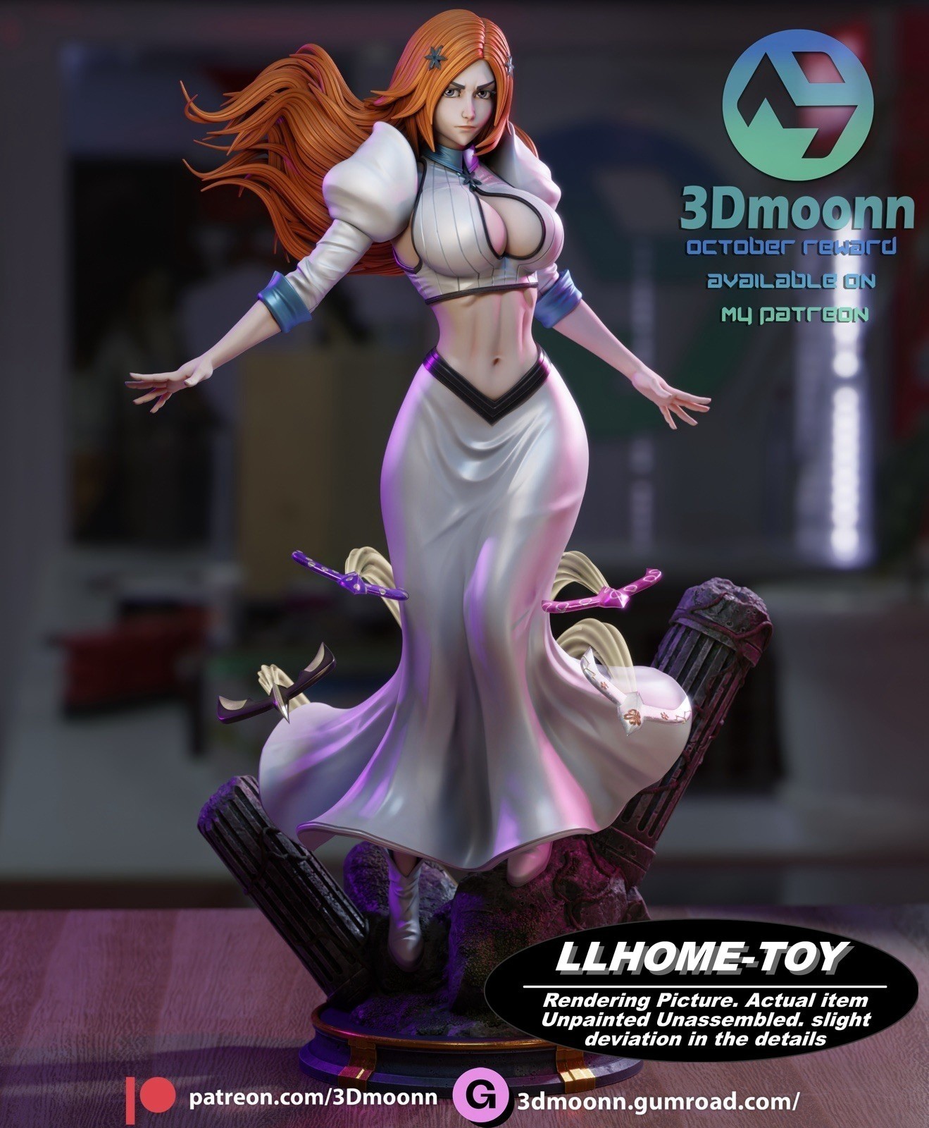 1/6 Orihime Inoue Resin 3d Print Model Garage kit Unpainted statue Figure