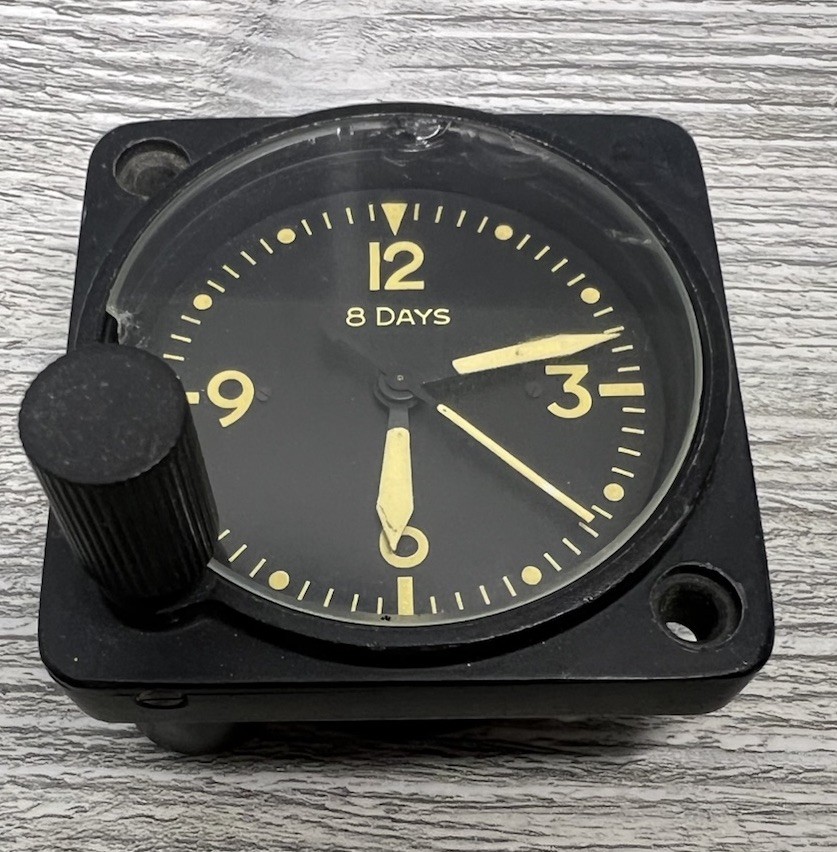 Vintage WWII Longines-Wittnauer Military Army Navy Aircraft Cockpit 8-Day Clock