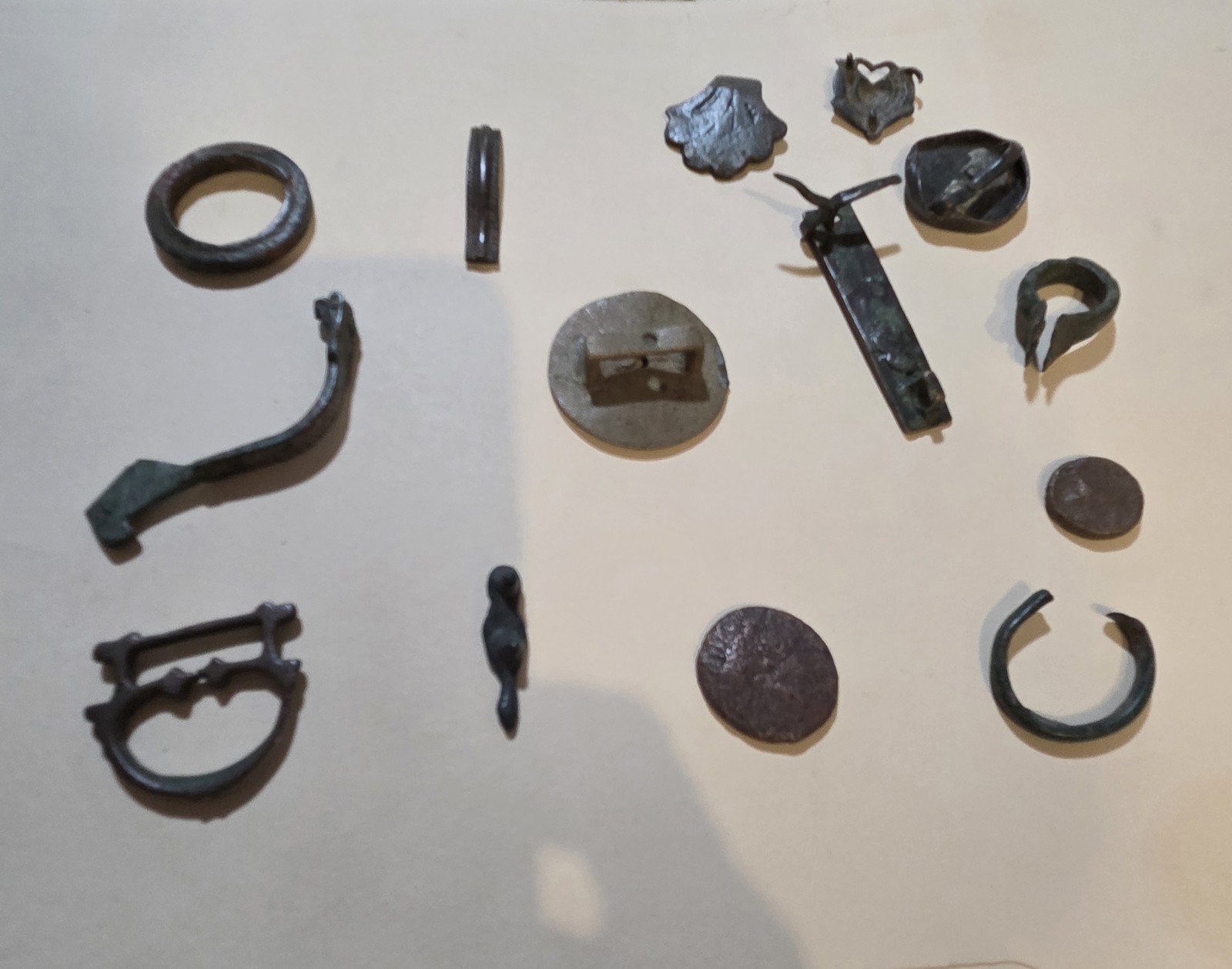 LOT OF 14~ ANCIENT BRONZE ~ VIKING/ ROMAN  RELICS ~ IN 9\