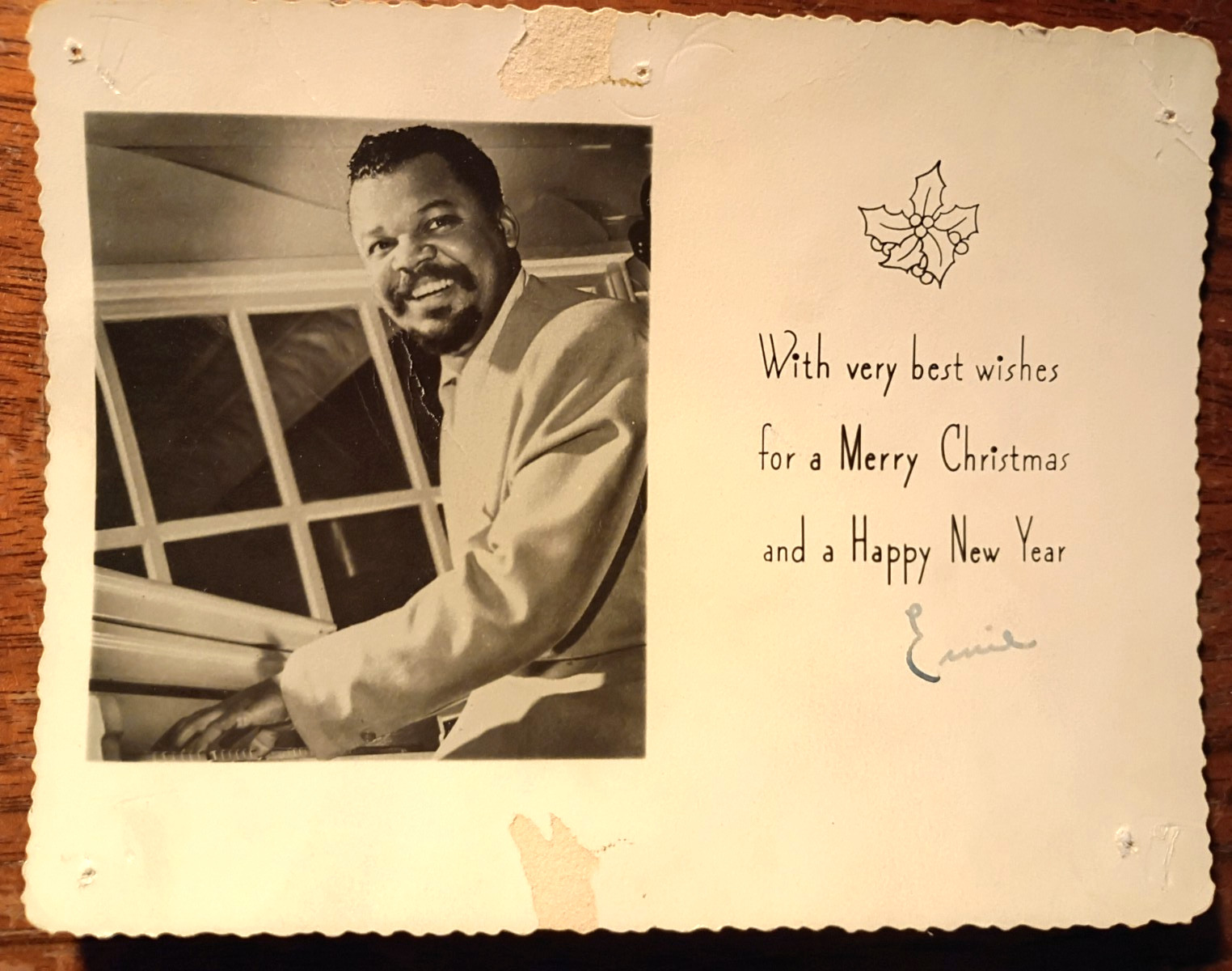 Original 1950s Jazz Pianist Signed Christmas Card Photo -Pinkney Roberts Archive Original 1950s Jazz Pianist Signed Christmas Card Photo -Pinkney Roberts Archive