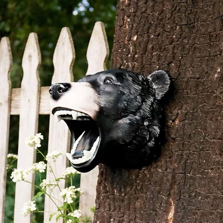 Lifelike Black Bear Head Wall Decor - Durable Resin, Easy-to-Mount