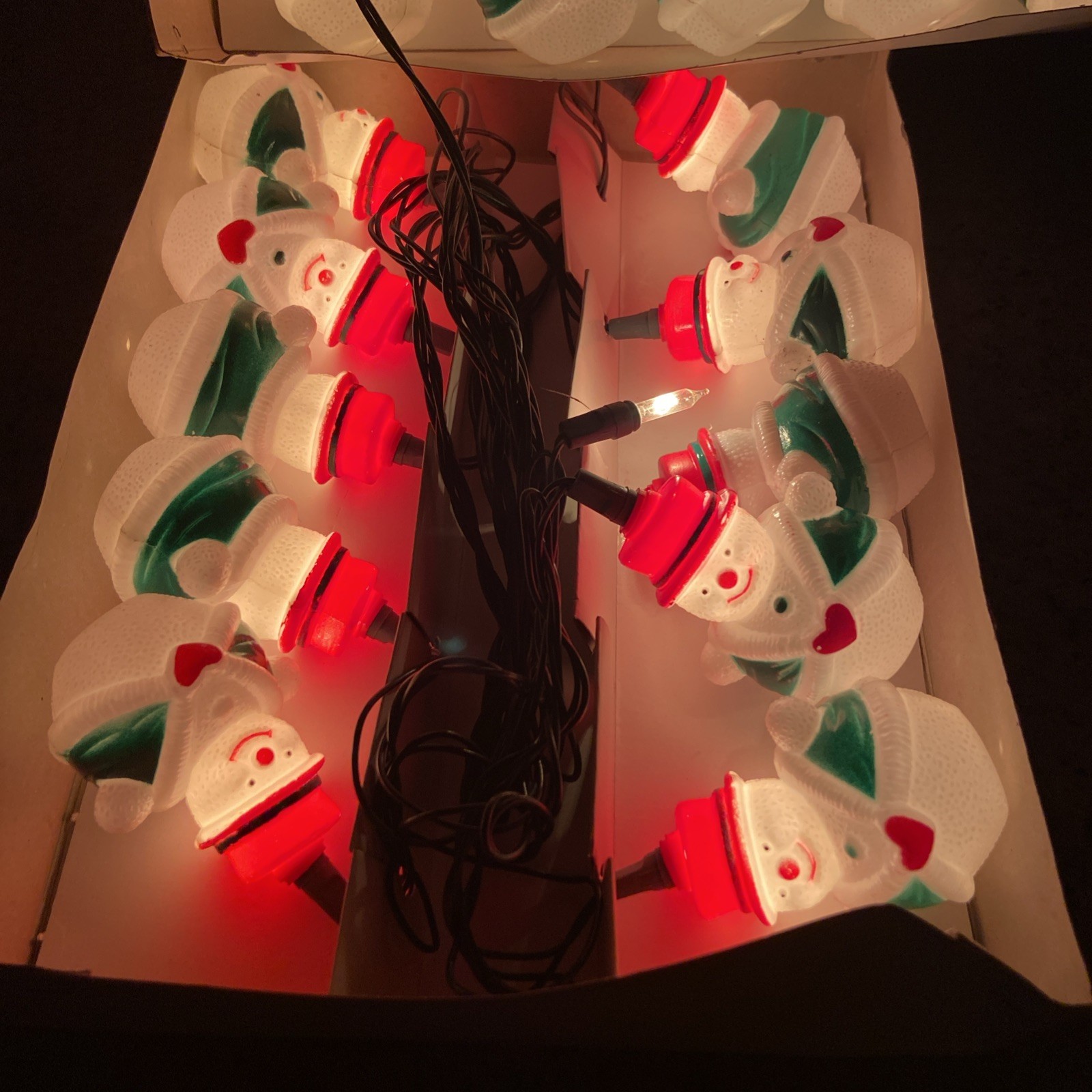 Vintage Kurt.S.Adler Blow Mold Snowman 10ct Christmas Tree String Lights New