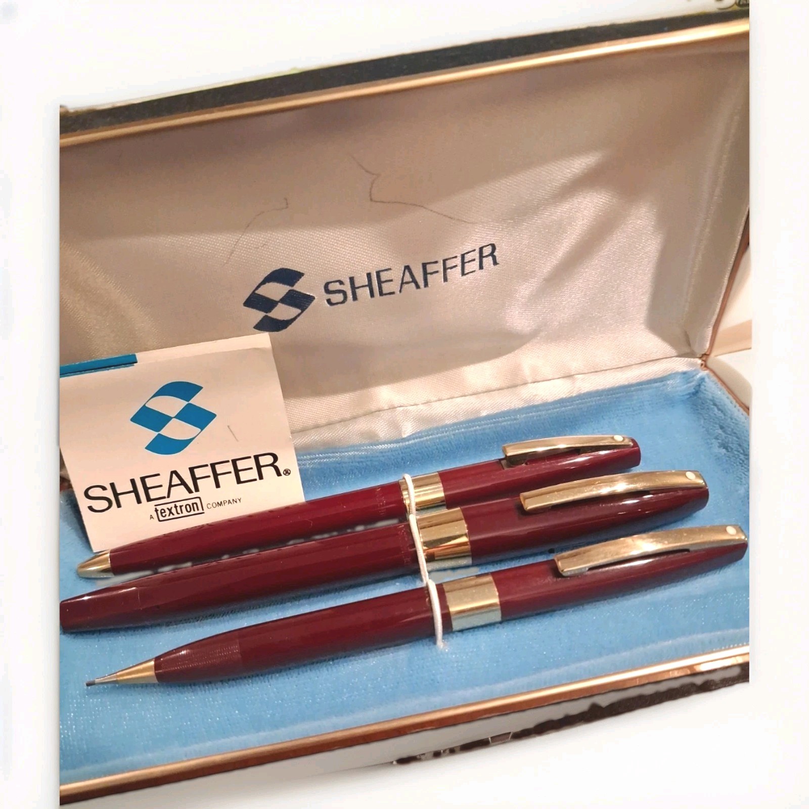 Vintage SHEAFFERS Fountain Pen Boxed Set White Dot 14K Imperial IV Gold Nib