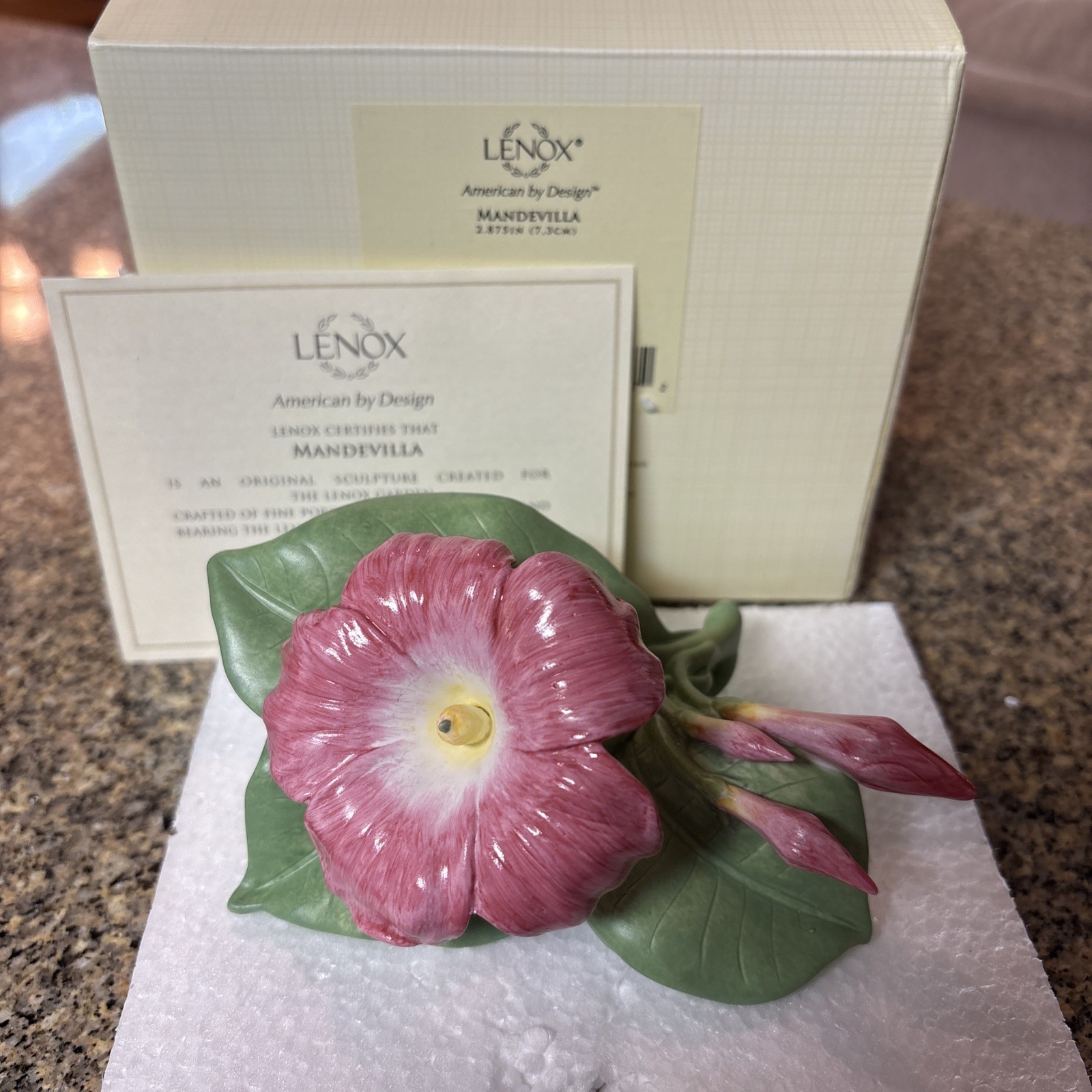 Lenox Fine Porcelain MANDEVILLA GARDEN FLOWER 2.875” 833576 Rare