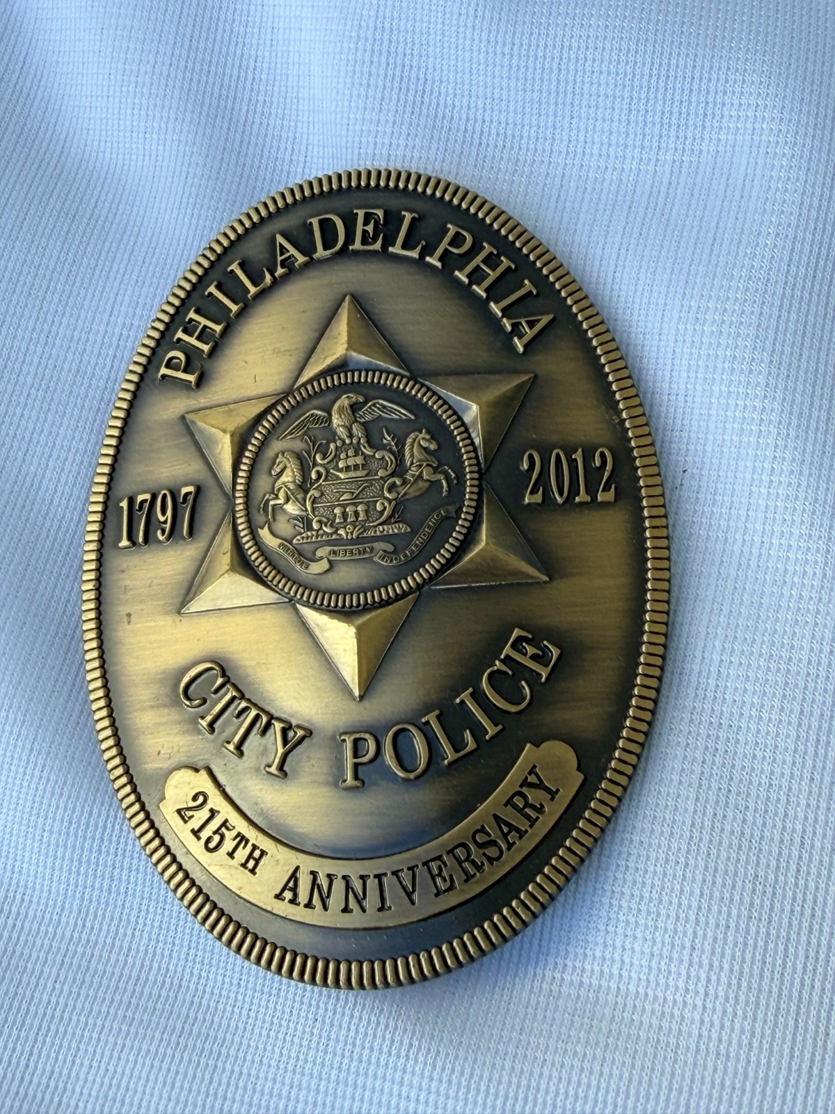 Philadelphia City Police 215th Anniversary Commemorative Badge