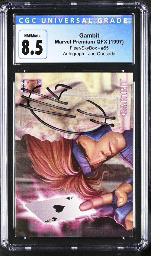 1997 Fleer/Skybox Marvel Premium QFX #55 Gambit CGC 8.5 Joe Quesada on Card Auto