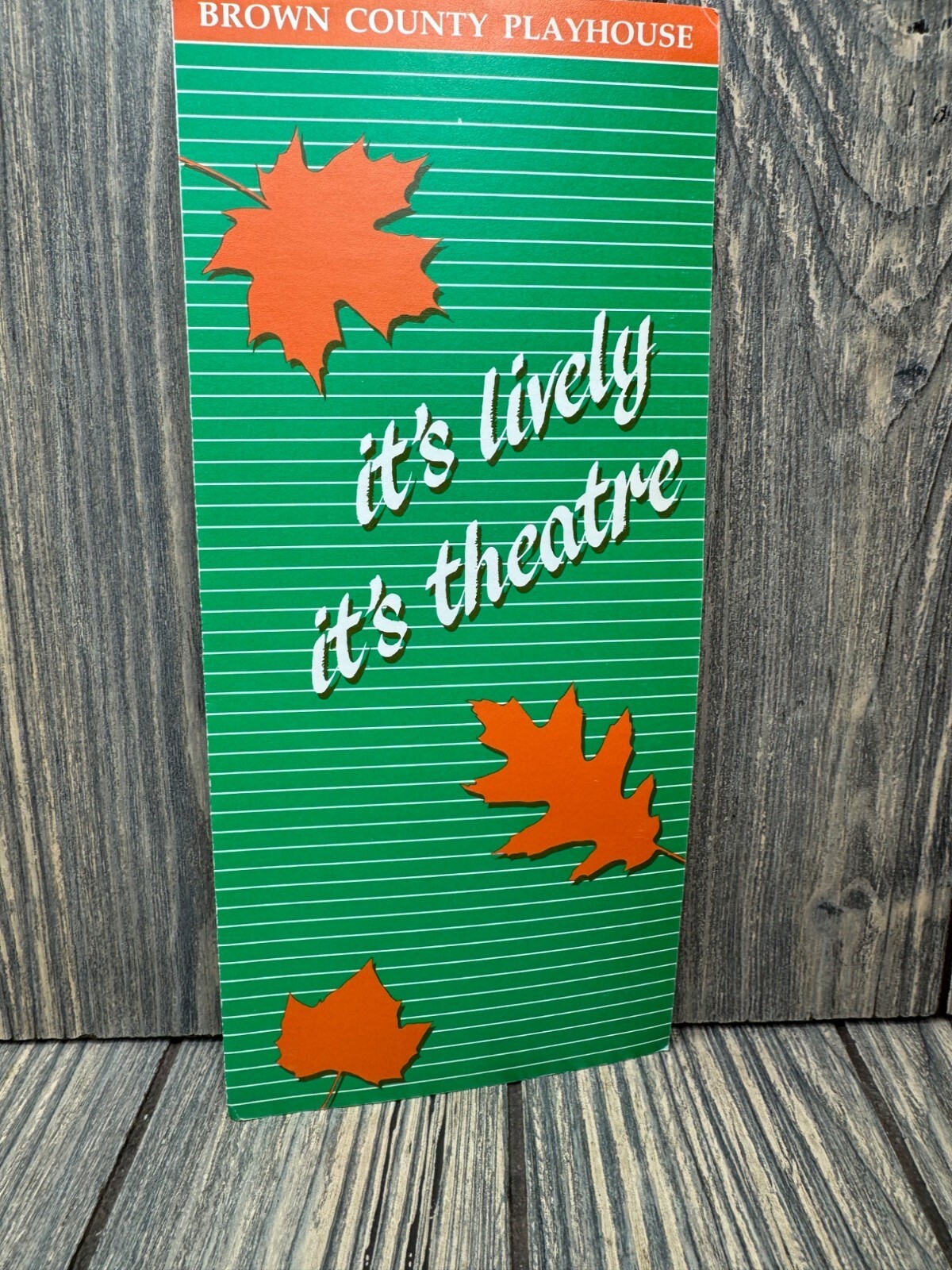 Vintage 1986 Brown County Playhouse Programme Brochure