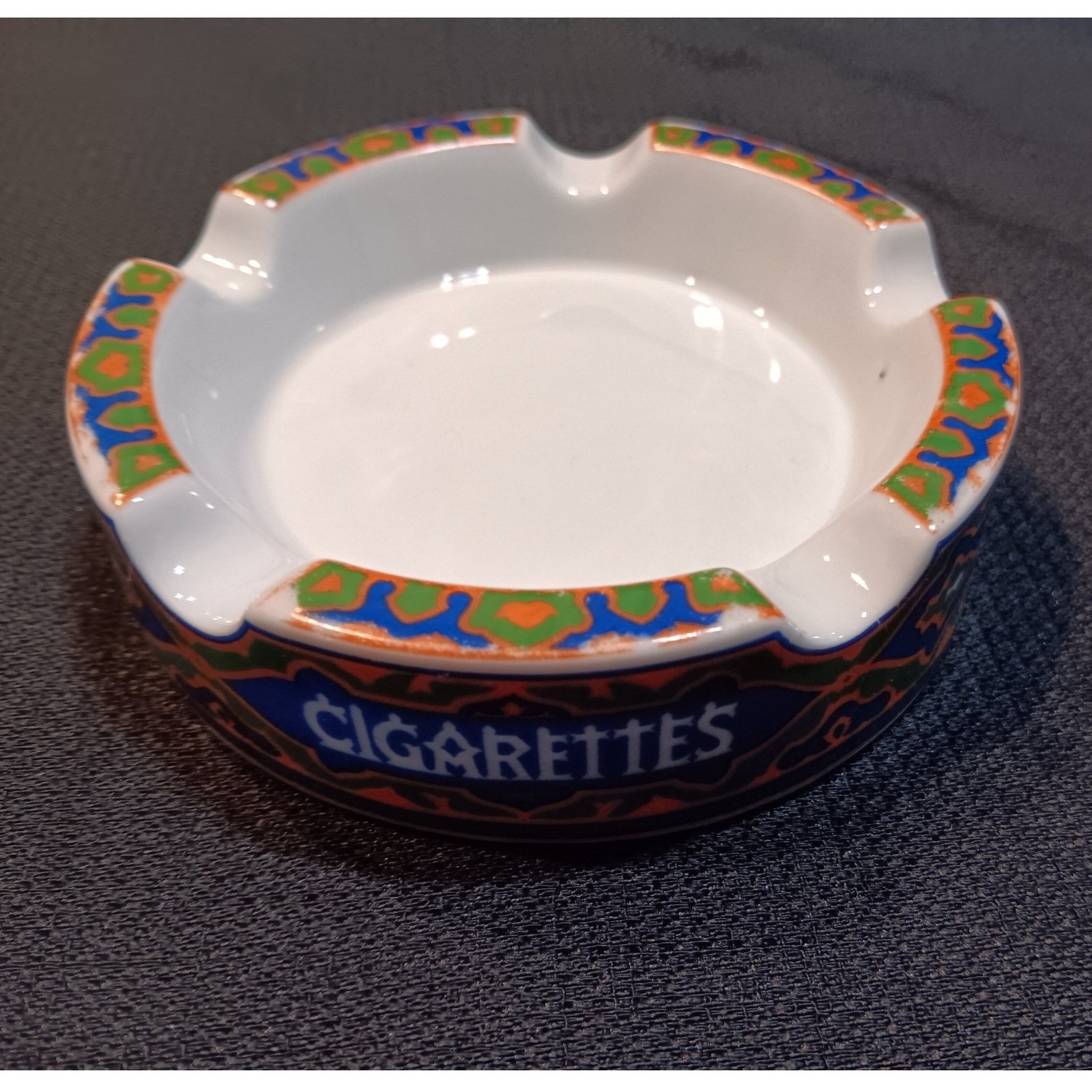 Vintage 1929 Bauscher Weiden Turmac Cigarettes Ashtray Art Deco Porcelain German
