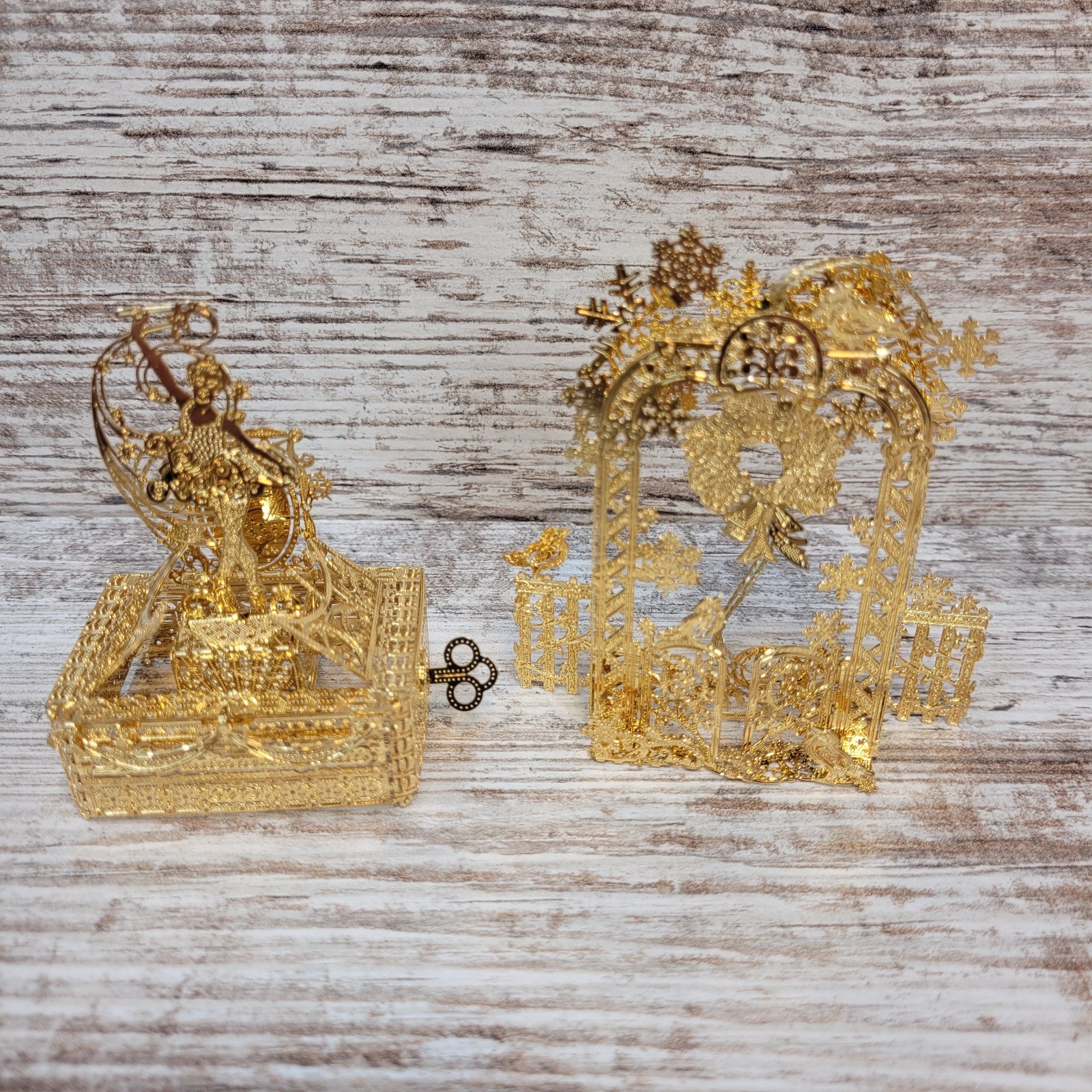 2012 Nutcracker Music Box, Garden Arbor ~ Danbury Mint Ornament 23k Gold Plated