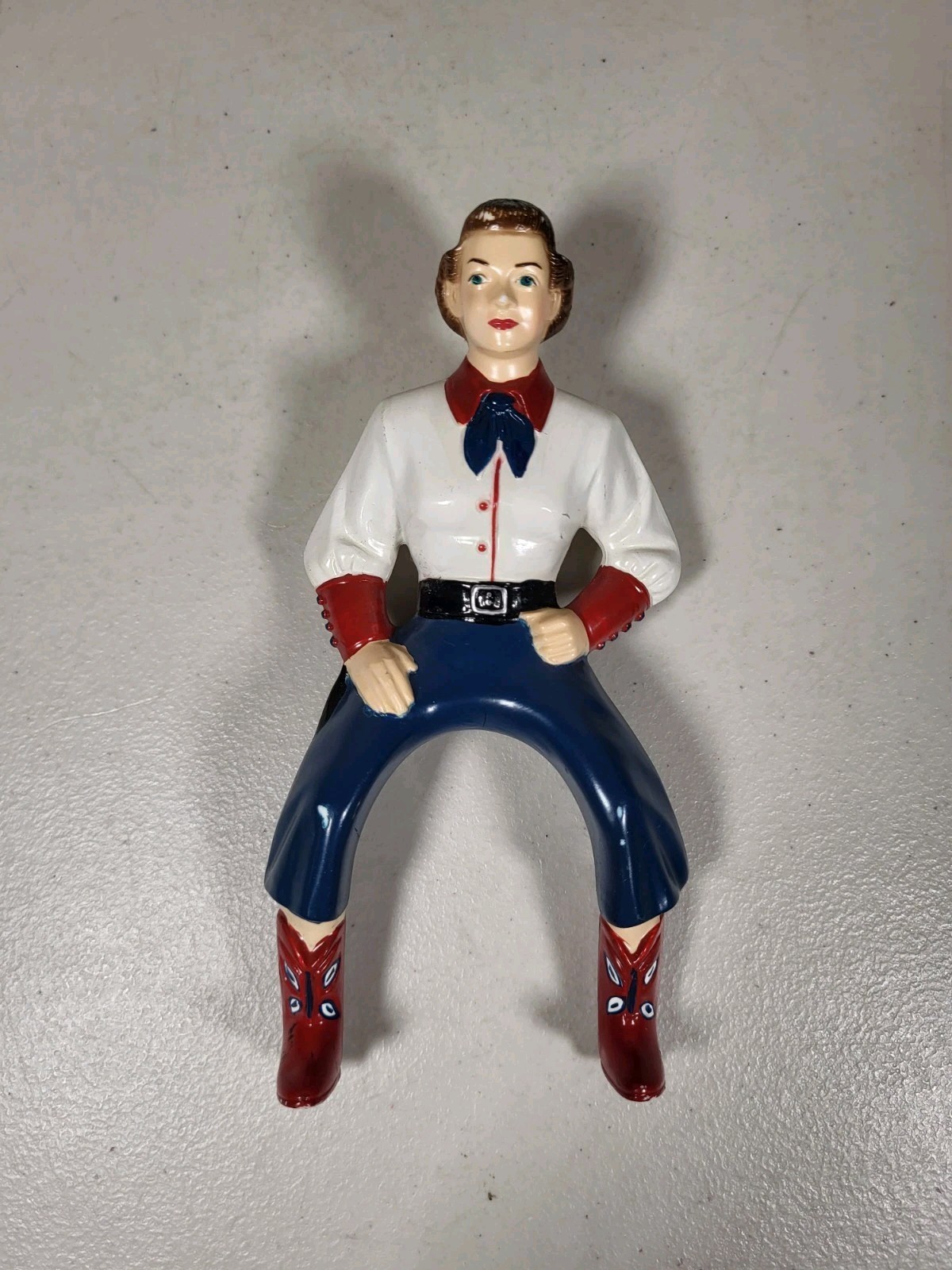 Hartland Plastics Western Female Rider Figure Cowgirl Red White Shirt Boots