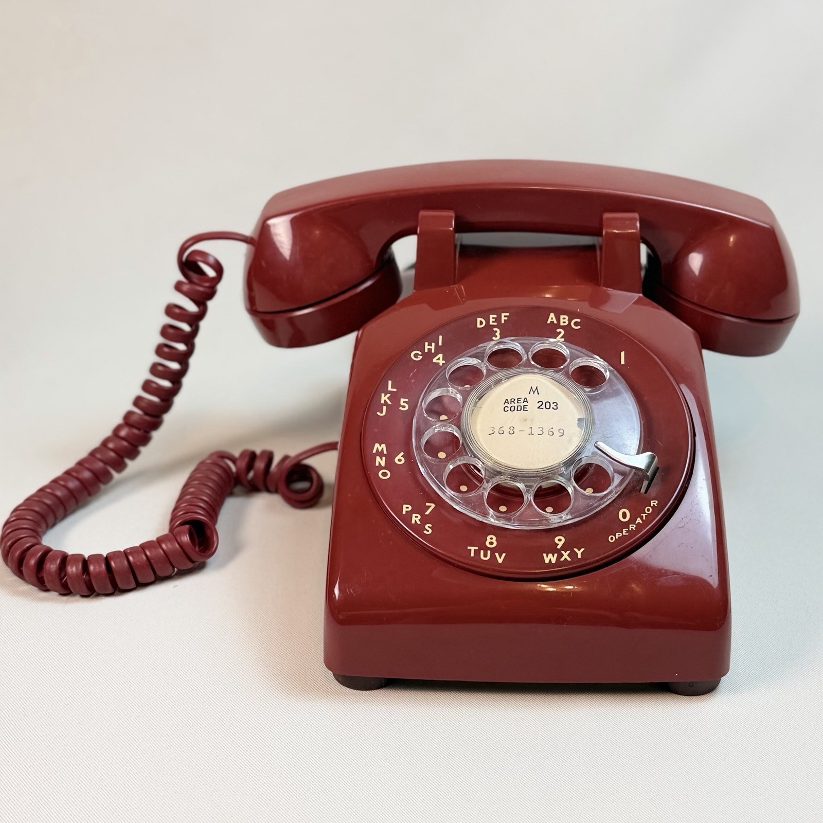 Vintage Western Electric Red Rotary Phone 500DM Desk Telephone Bell System