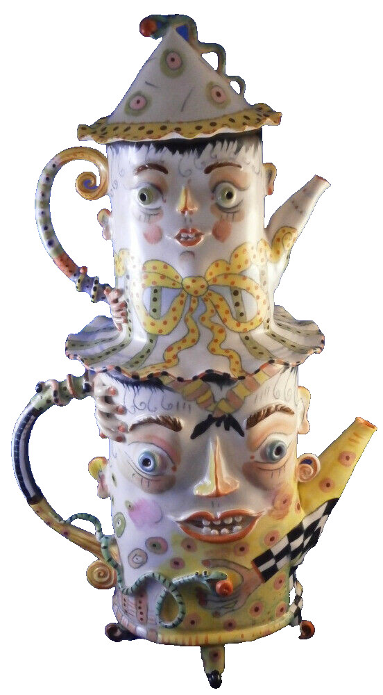 Irina Zaytceva Porcelain Figural Stacked Tea Coffee Pot American Porzellan Tasse