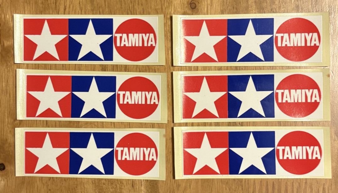 Vintage TAMIYA Twin Star Logo Stickers Set of 6 Japan Promotional Collectible Vintage TAMIYA Twin Star Logo Stickers Set of 6 Japan Promotional Collectible