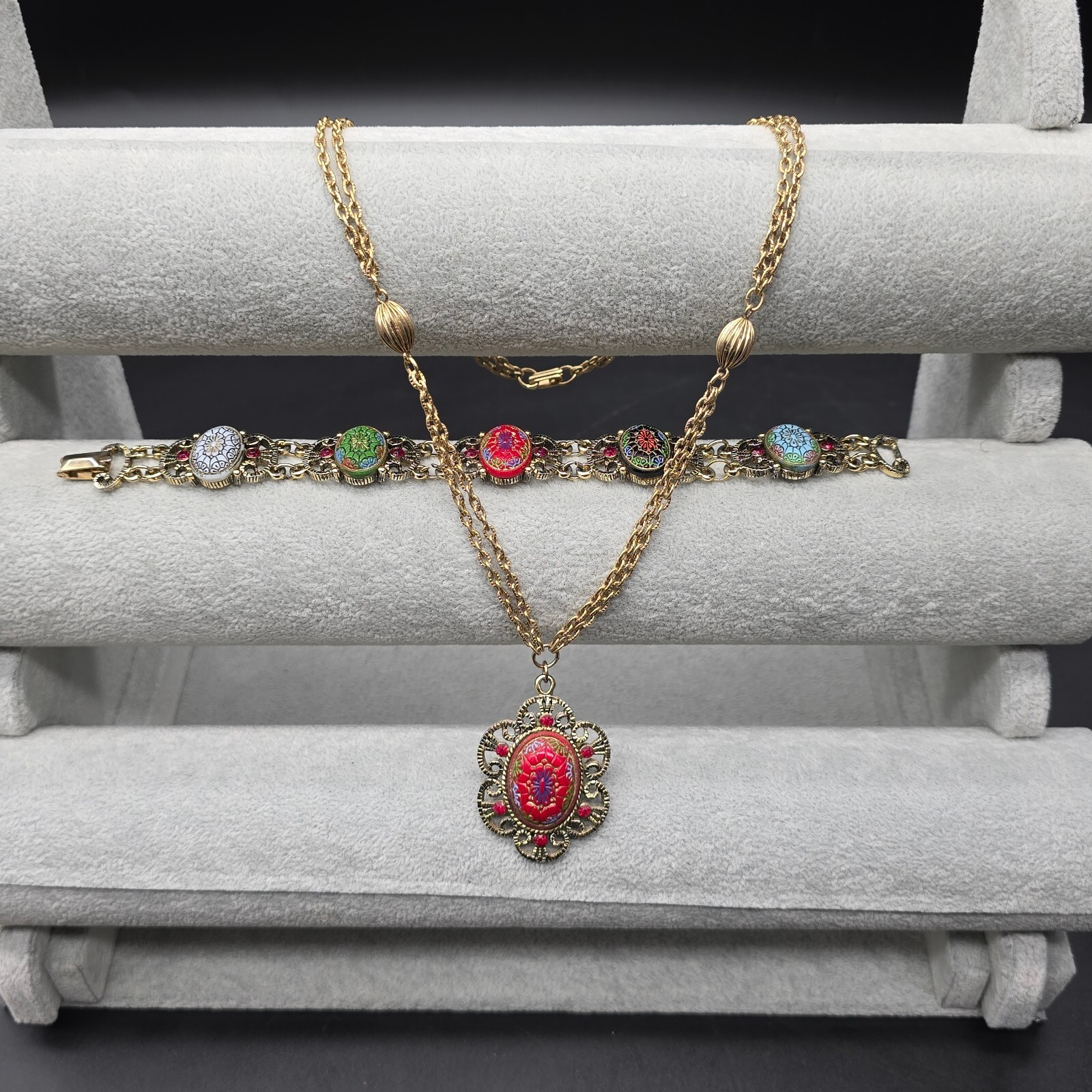 Stunning Vintage 1960s Tara Moroccan Matrix Statement Jewelry Set