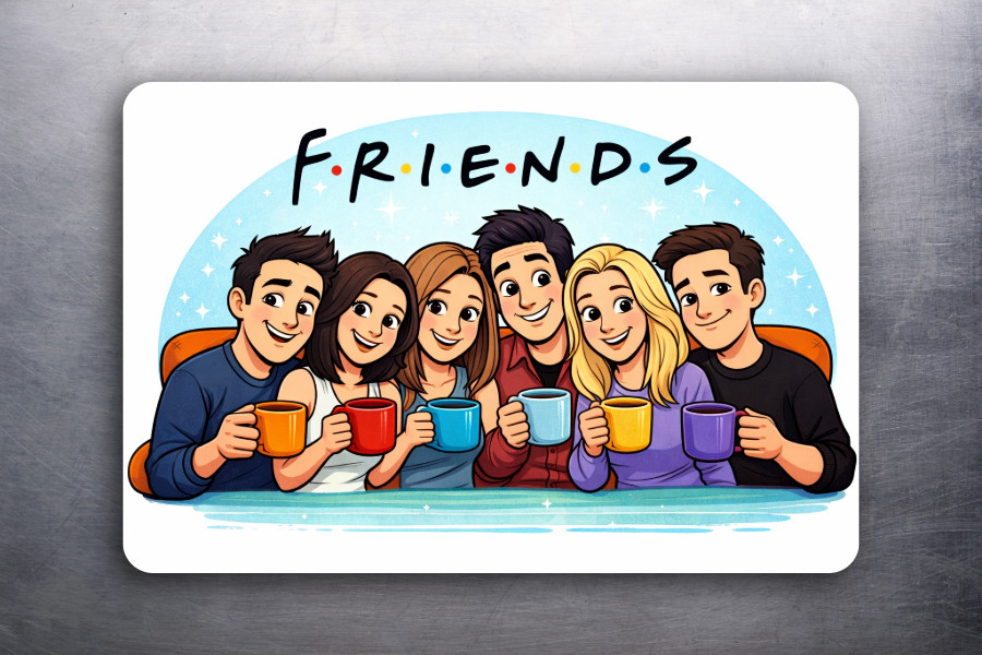 3x 2 Vintage 90\'s Friends Cast TV Show Central Perk Fridge Refrigerator Magnet