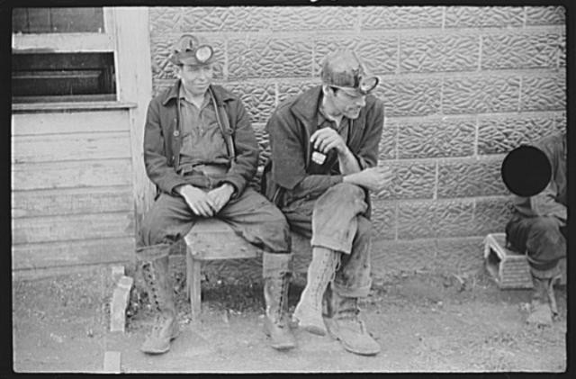 Photo:West Virginia Coal Miners 1938 Men Resting at Mine Entrance