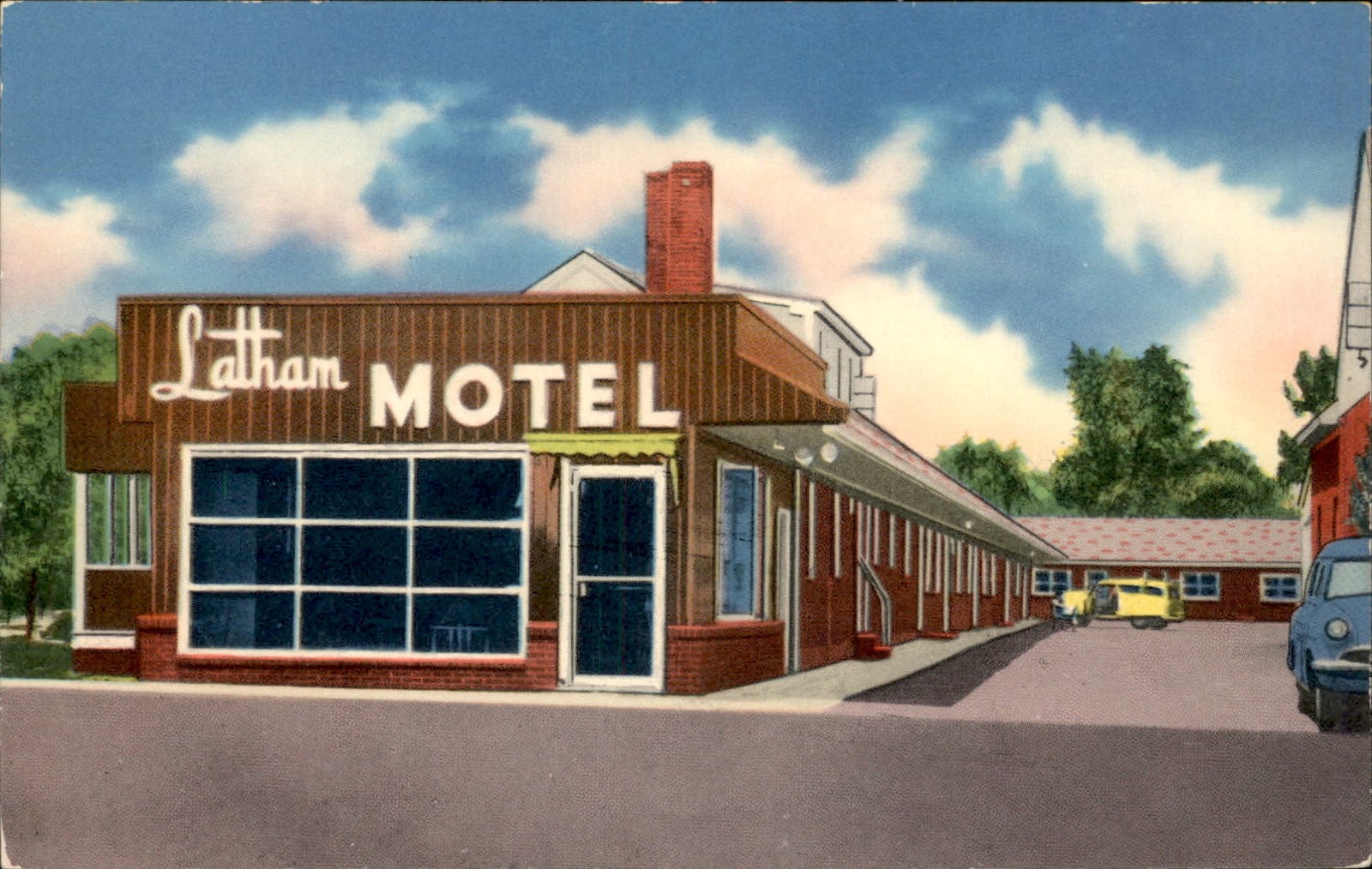 Albany New York NY Latham Motel Linen Tichnor Bros. c1950s-60s Vintage Postcard