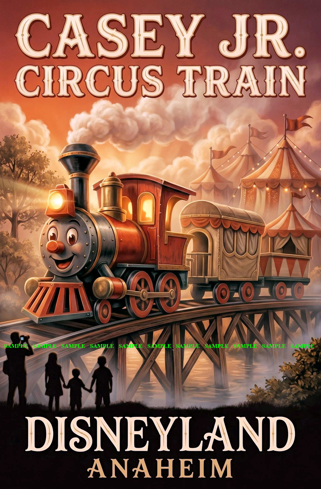 Disneyland Casey Jr Circus Train 11 x 17 Poster Fantasyland Storybook Land
