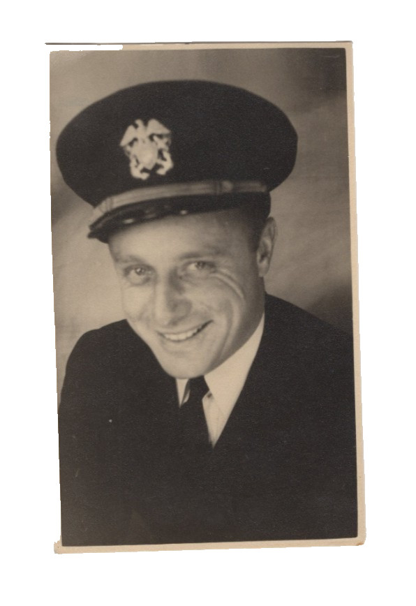 Vintage Naval Officer Portrait Photograph – Smiling Sailor in Uniform – Macduffs