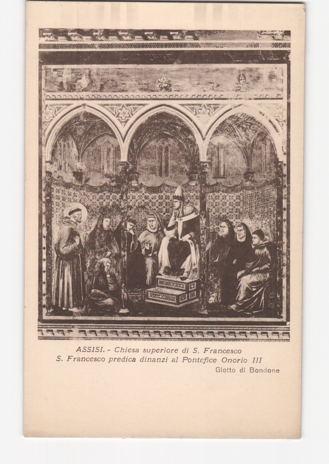 Giotto Fresco St Francis Preaching Pope Honorius III Assisi Italy 1926 Vignati Giotto Fresco St Francis Preaching Pope Honorius III Assisi Italy 1926 Vignati