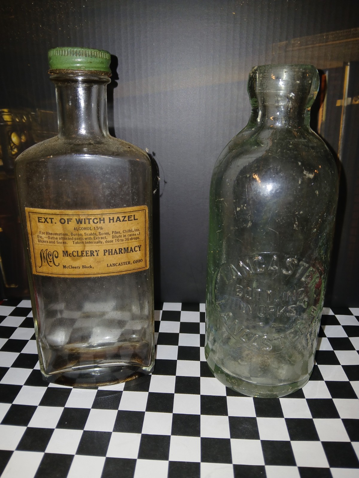 Lancaster Bottling Works Embossed Bottle  McCleery Pharmacy Lancaster Ohio lot