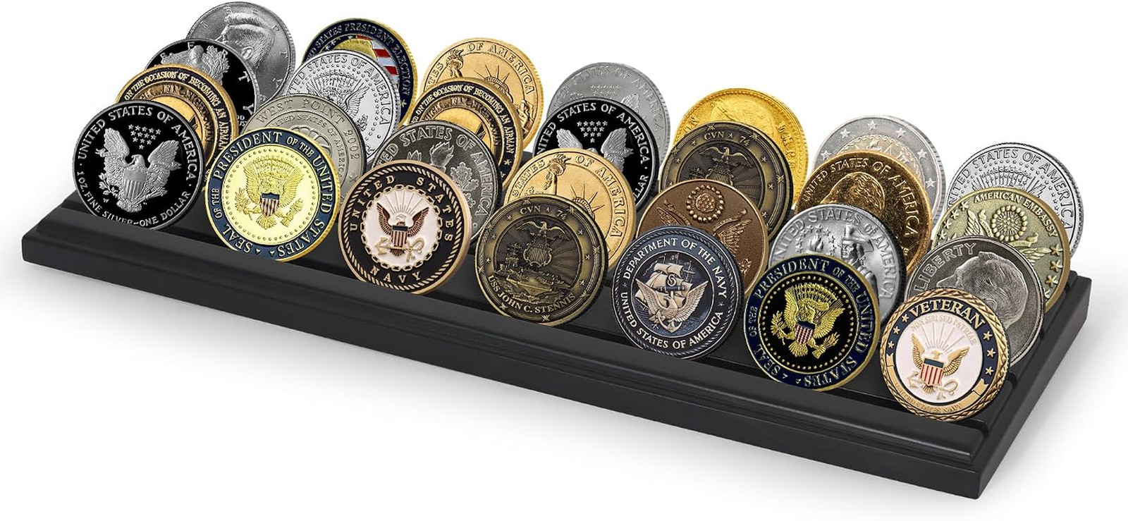 12X4 Challenge Coin Display - Black