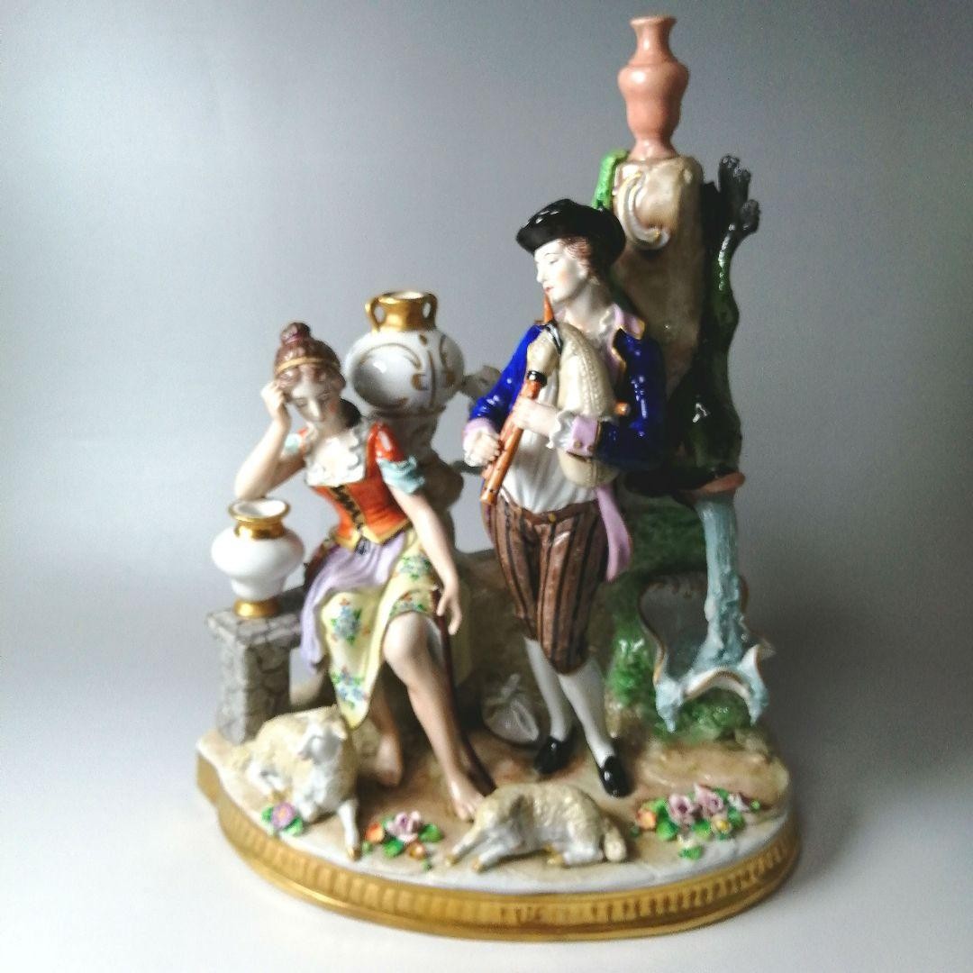 Tall 11.4in Antique Sitzendorf Dreden Porcelain Figurine Doll made in Germany