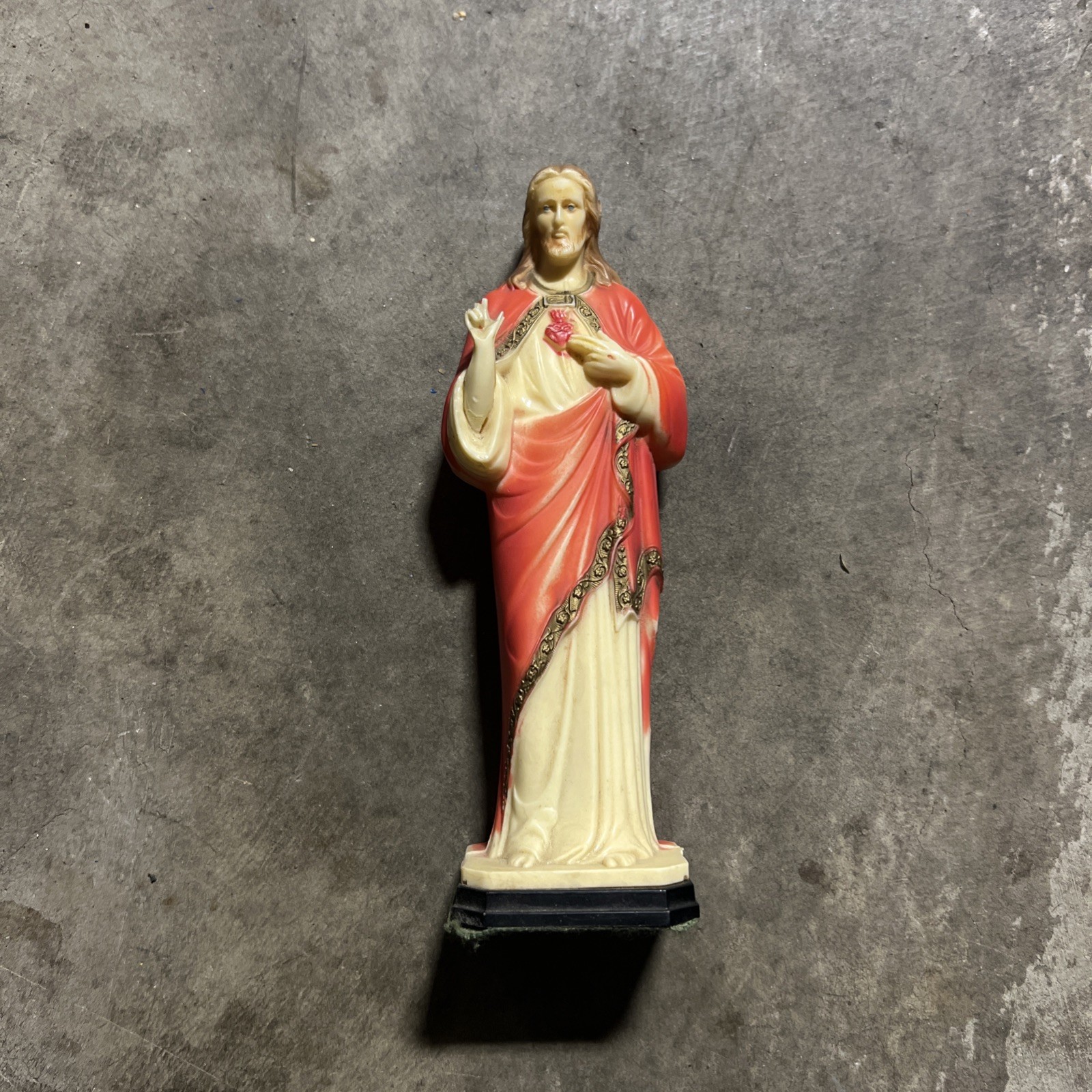 Vtg Plaster Statue Jesus SACRED HEART  Religion Church Jesus Christ