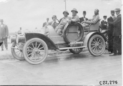 Old Large Photo Car & Motor History Mason Car Arriving In Chicago Illinois 1909