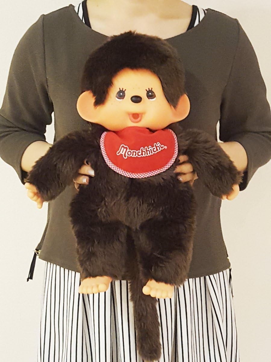 Monchhichi Boy Plush Premium Standard L Size 17.7in Brown Sekiguchi JAPAN
