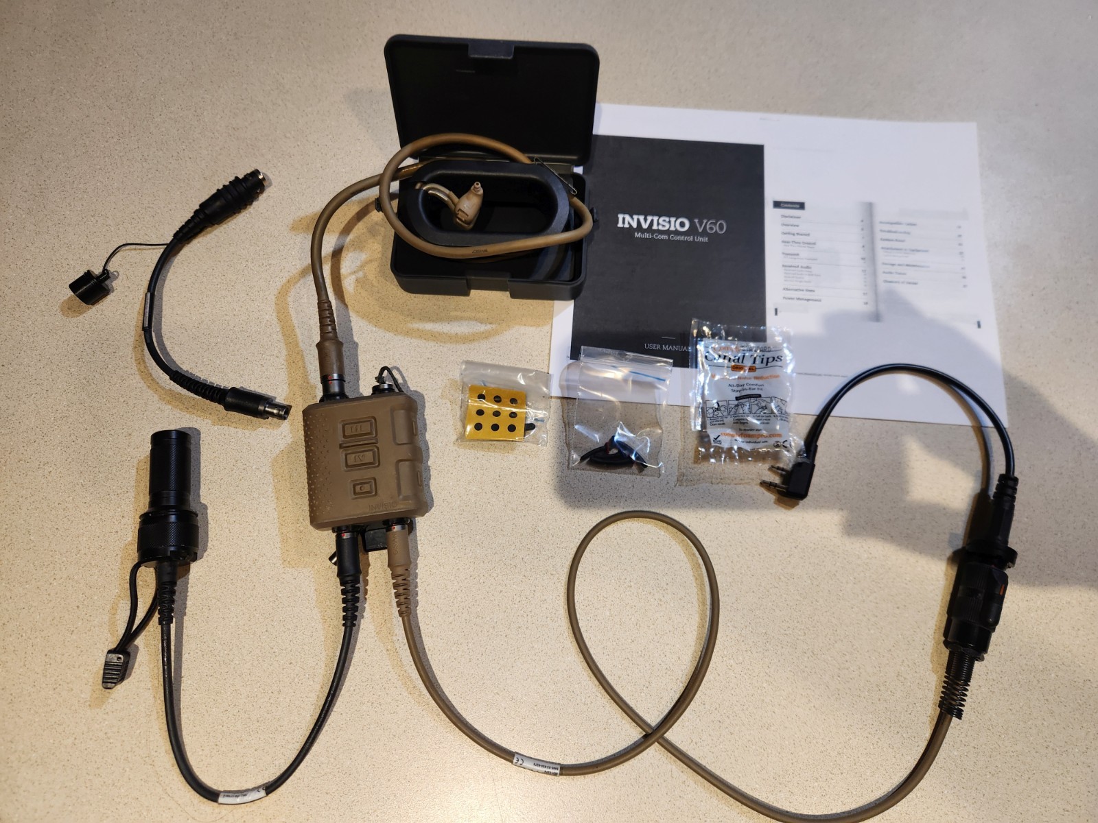 INVISIO headset X5  Kit with V60 PTT(Tricom)/batt/MSA Sordin Lemo cable/K2 cable