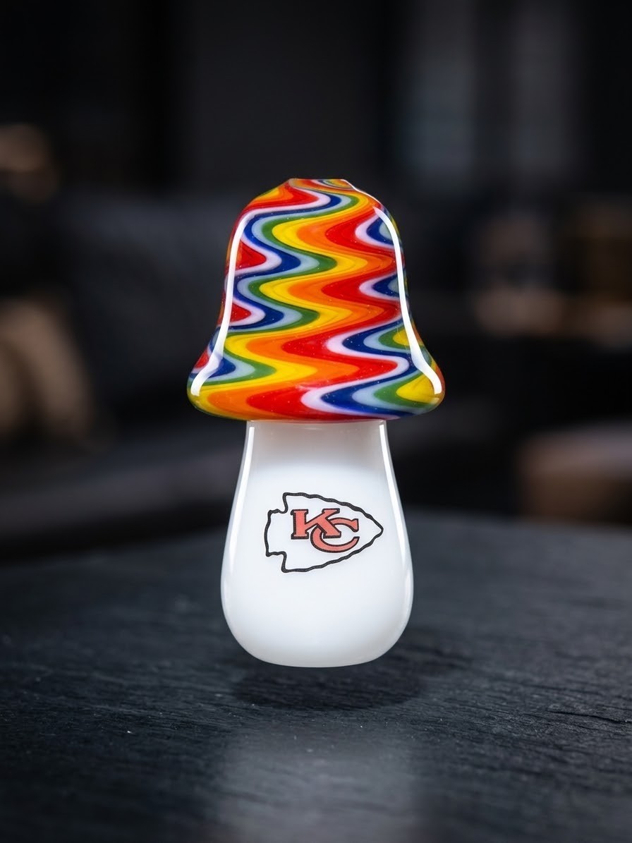 🔥 5\'\' KC Custom Made Mushroom Glass Pipe/Glass Bong – Heavy & Thick Glass