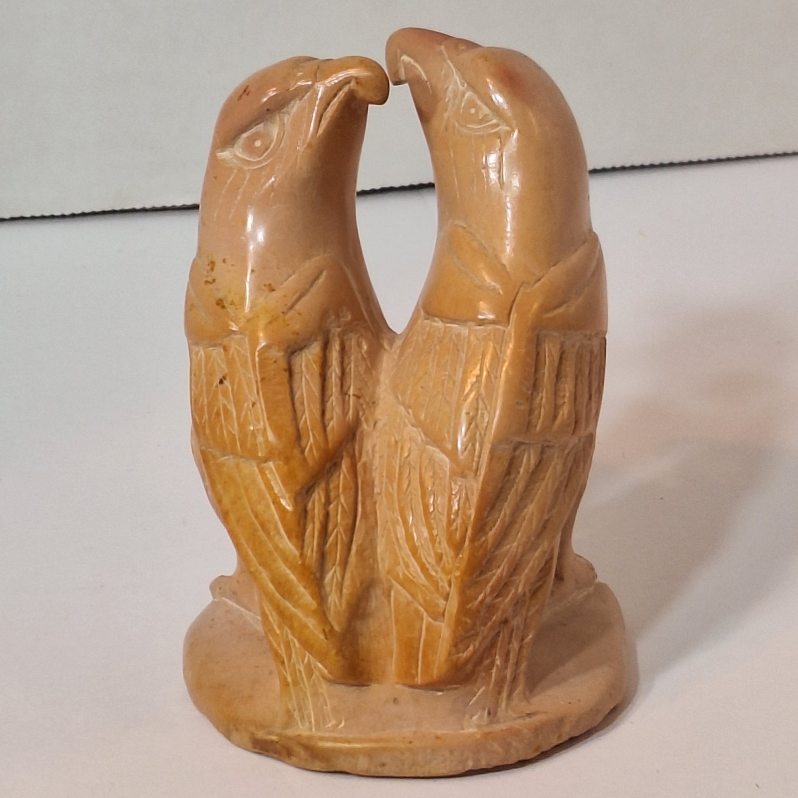 Vtg Kenyan Handcarved Kisii Soapstone Eagle Love Birds 4.5\ Vtg Kenyan Handcarved Kisii Soapstone Eagle Love Birds 4.5\