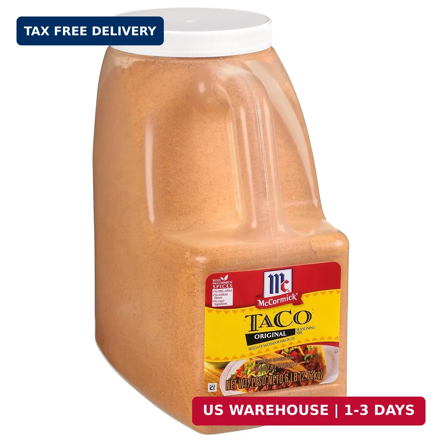 Original Taco Seasoning Mix, 6 lb - Six Pound Container of Taco Seasoning Mix, B