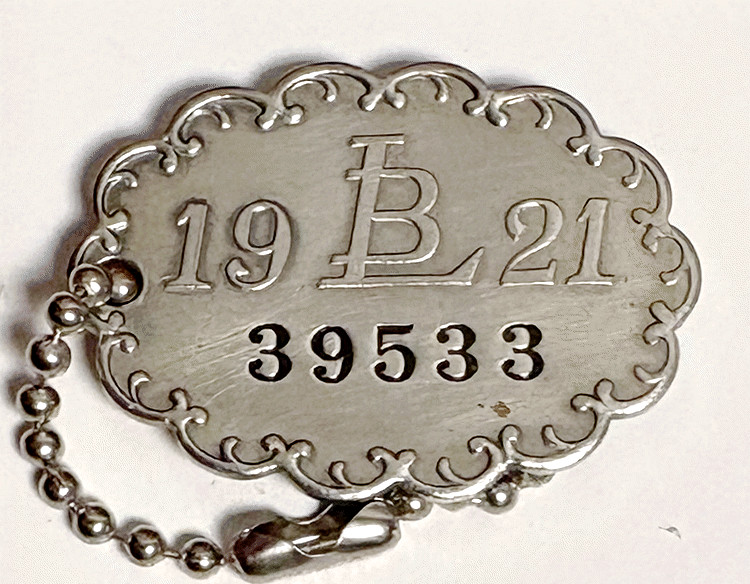 Vtg 1921 Charge Coin Key Fob: LIT BROTHERS DEPARTMENT STORE; Philadelphia PA;