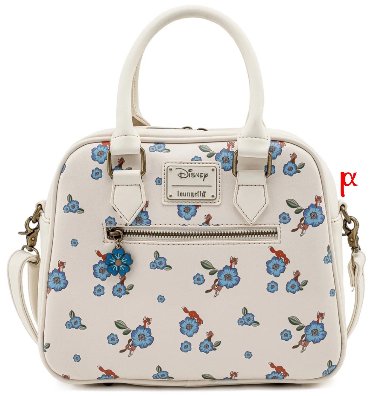 Loungefly Disney Fox and the Hound Tod & Copper Floral Satchel Crossbody Bag
