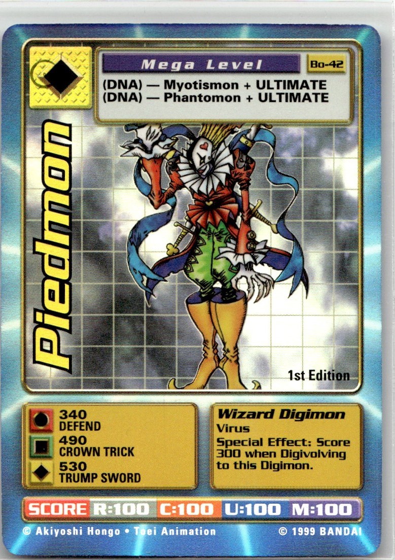 1999 Digimon Foil 1st Edition Piedmon #BO-42 1999 Digimon Foil 1st Edition Piedmon #BO-42