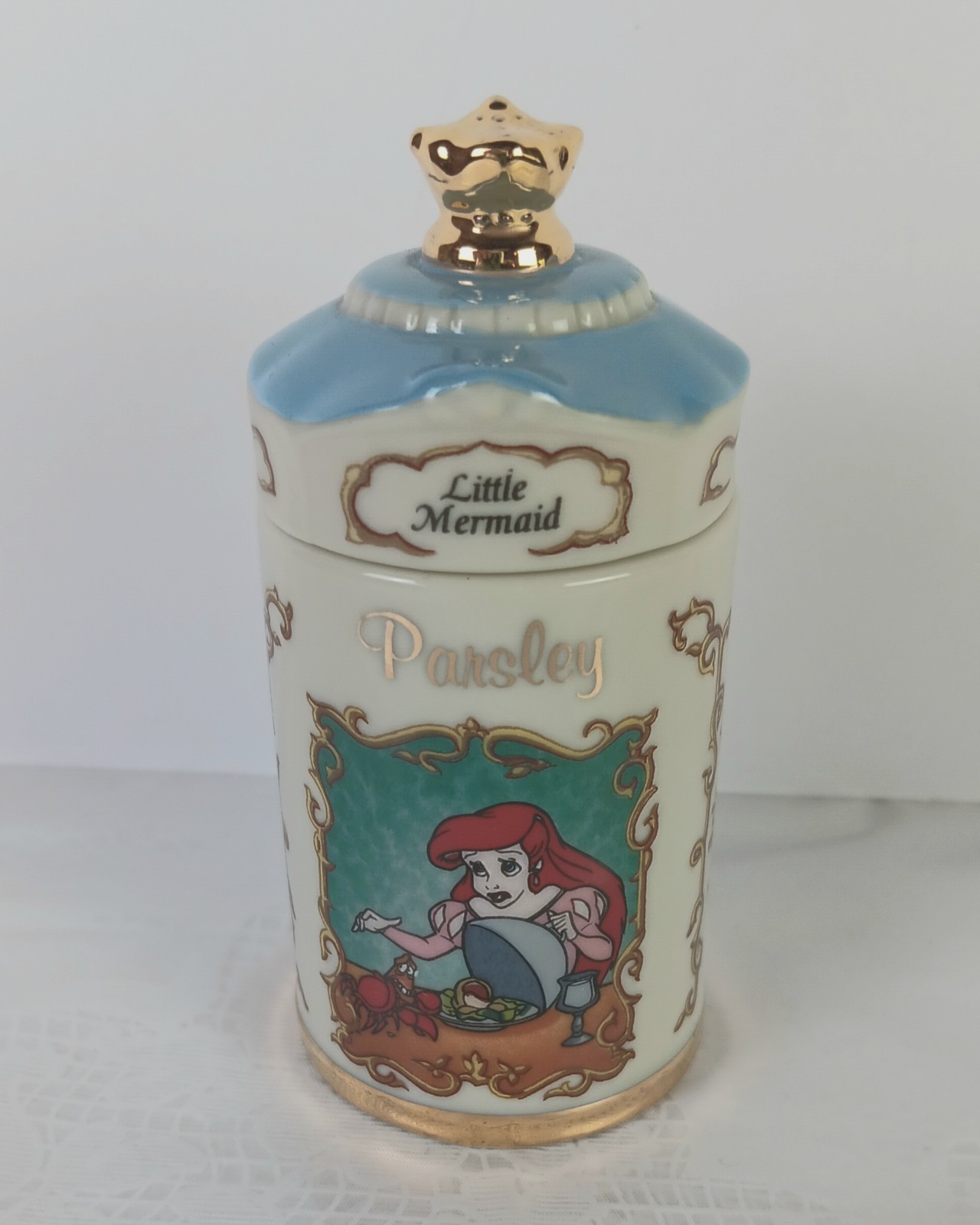 Walt Disney Lenox 1995 Spice Jar The Little Mermaid/Parsley Unused/Excellent L4