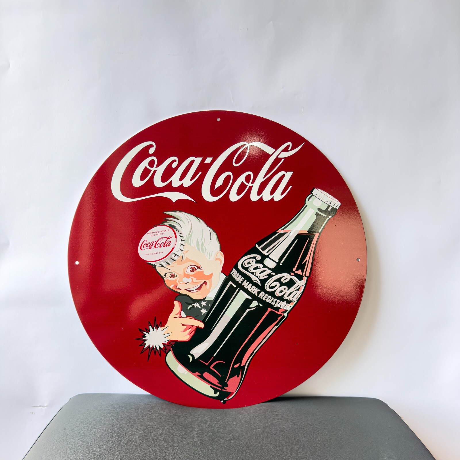 Vintage Coca-Cola Sprite Boy  Heavy Metal Sign – Rare 1950s Style - 19.7