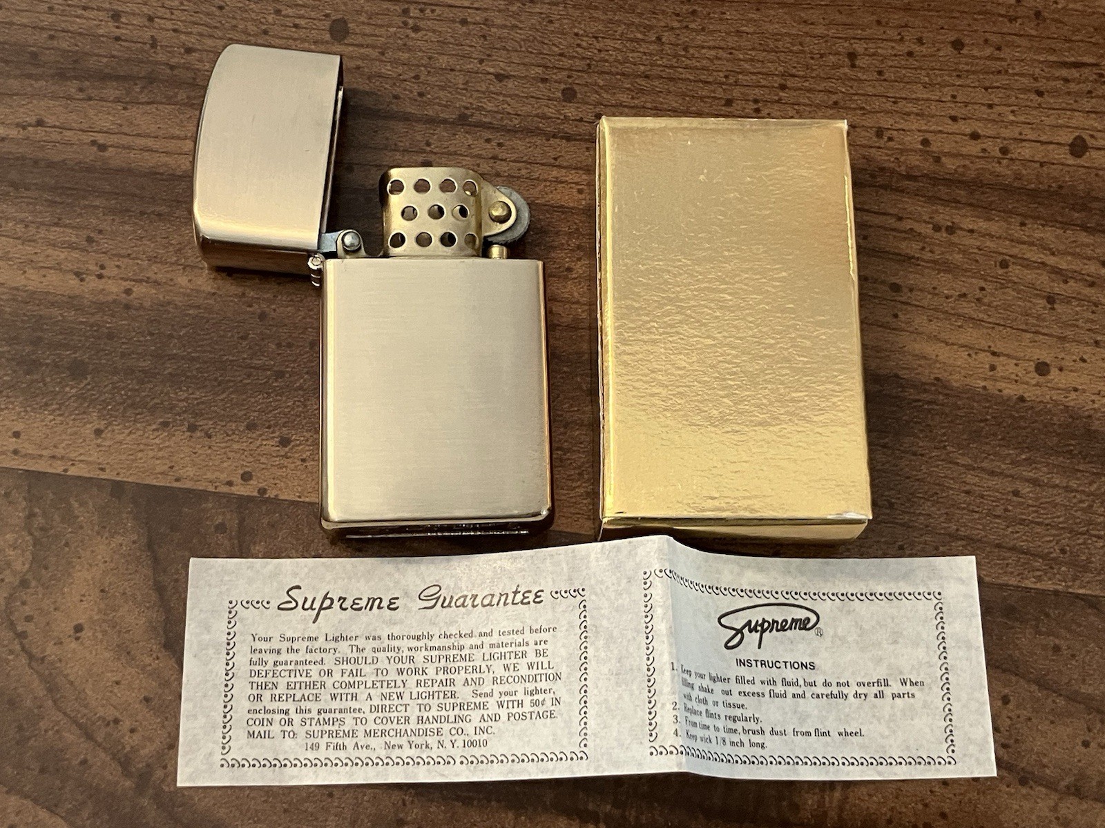 Vintage Supreme L.D.L Gold Tone Flip-Top Lighter With Box. RARE Never Used