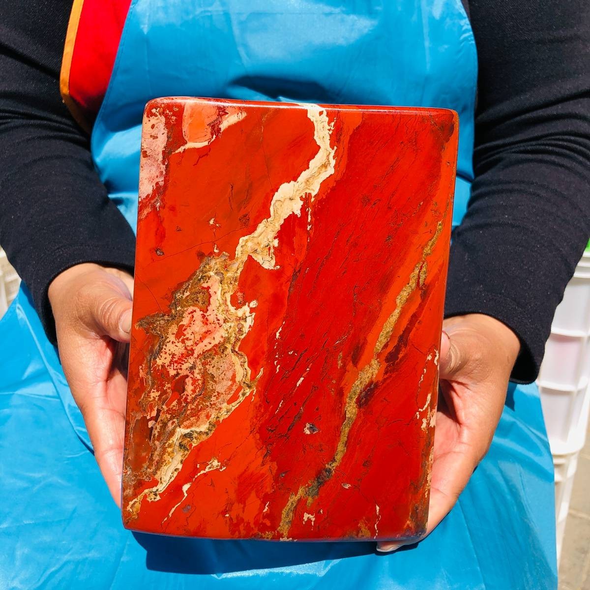 17.9LB TOP Natural Red jasper Quartz Crystal mineral specimen Healing Decoration