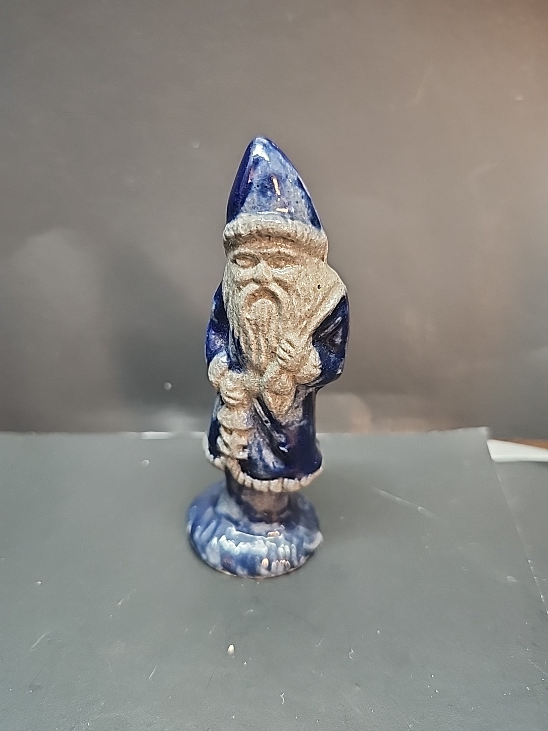 Vintage Rowe Pottery Works Salt Glazed Santa Claus Figure  3.75