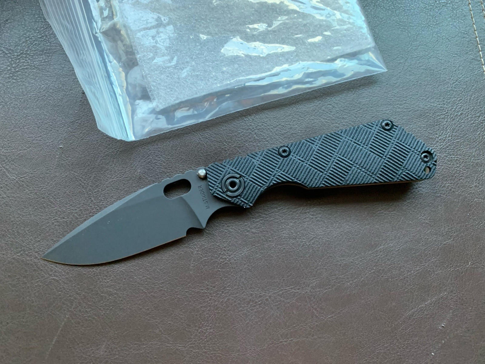 Stider SNG Hybrid Black Crosshatch G10, Tiger Stripe Ti, Black PD-1 PD1 Blade