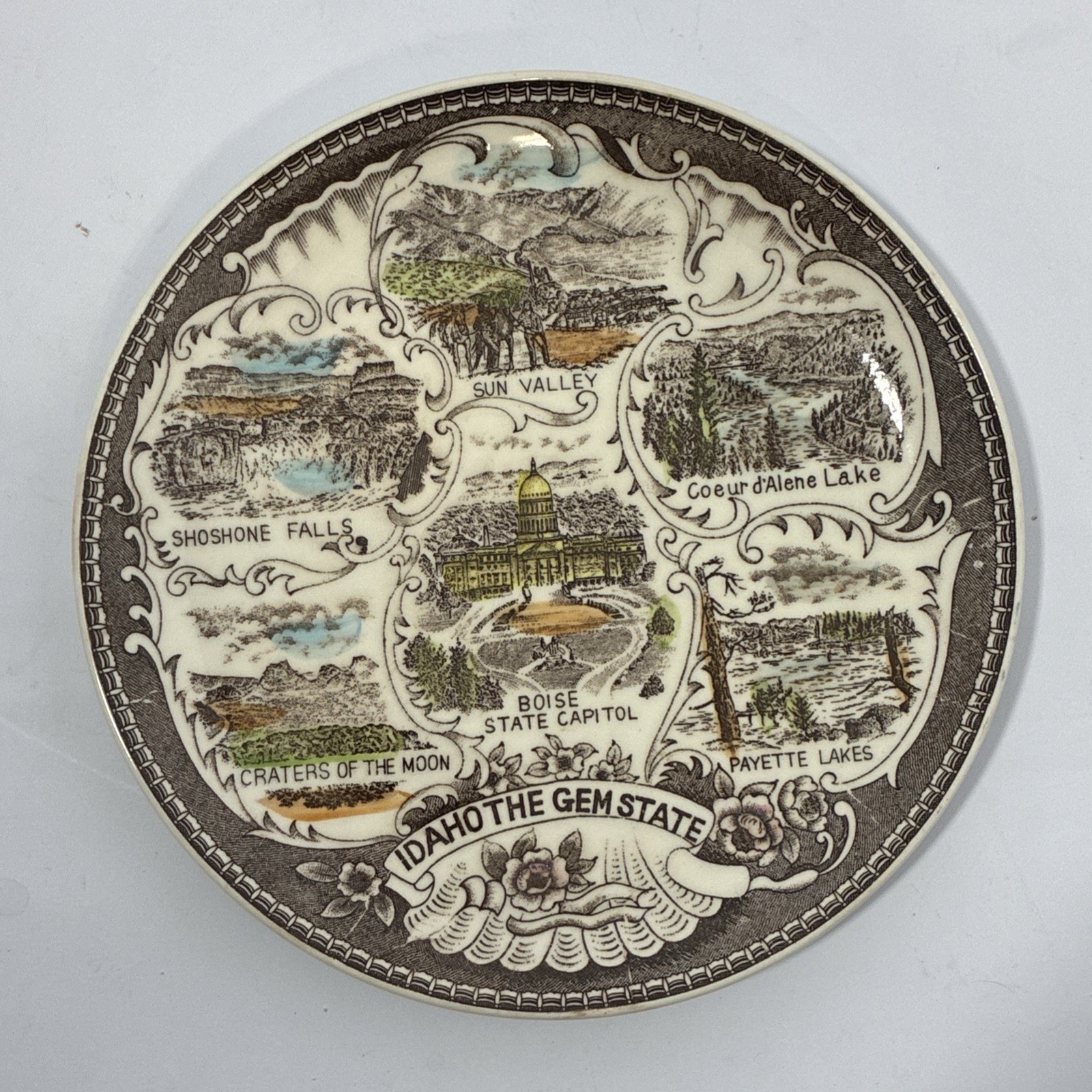 Vintage IDAHO THE GEM STATE Souvenir Collector’s Plate