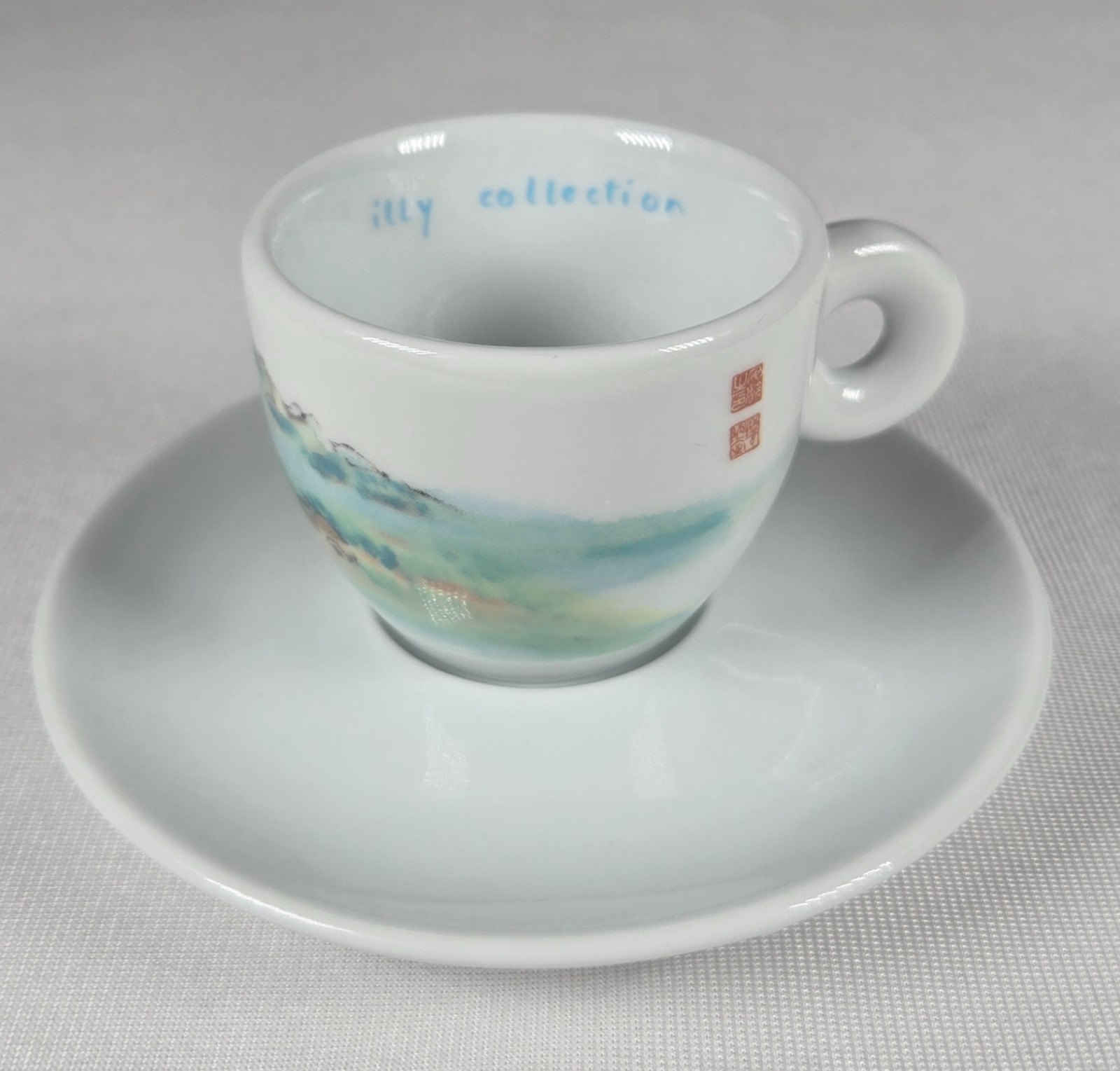 Italian An Du Illy Cup and Saucer 1995, 30618, Industria Porcellane Artische Italian An Du Illy Cup and Saucer 1995, 30618, Industria Porcellane Artische