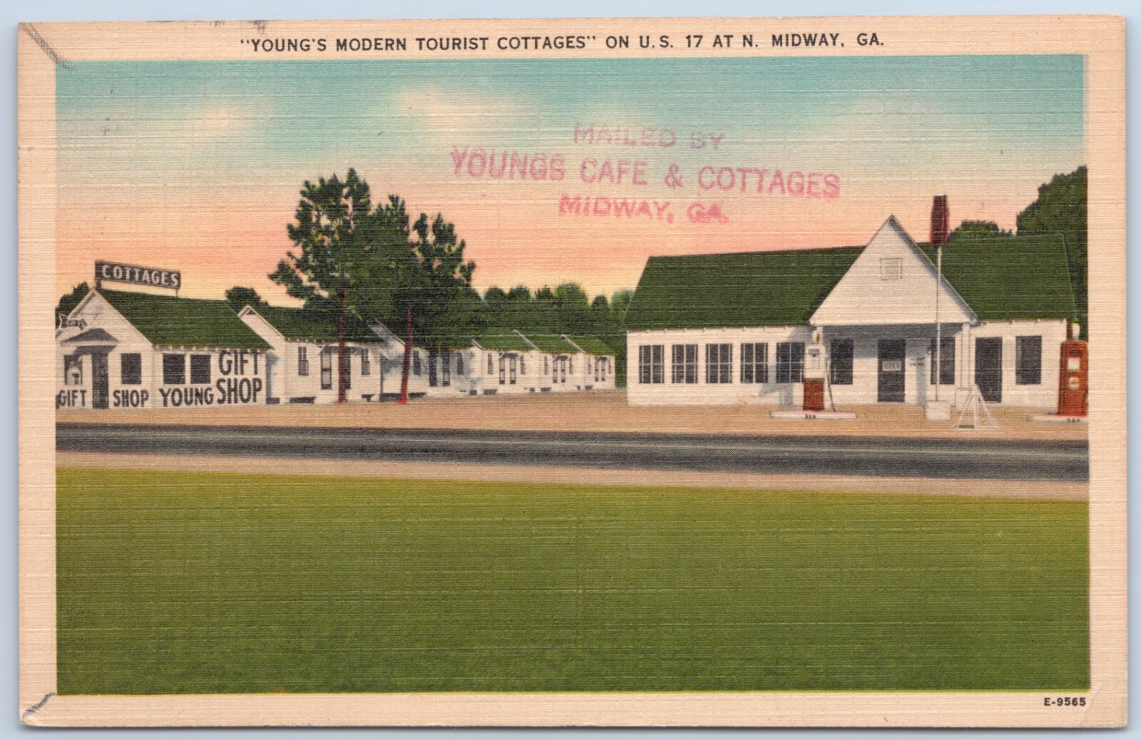 Midway, GA Georgia Young's Modern Tourist Cottages linen vintage motel