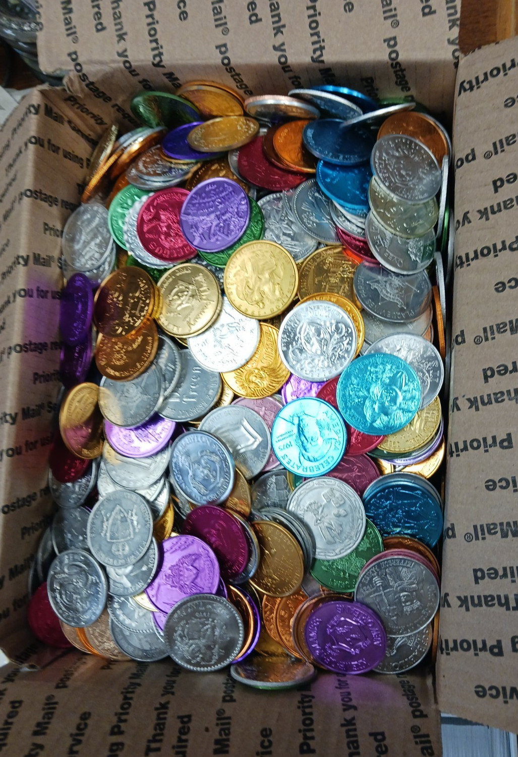 15 lbs bulk mixed aluminum  Mardi Gras Doubloons