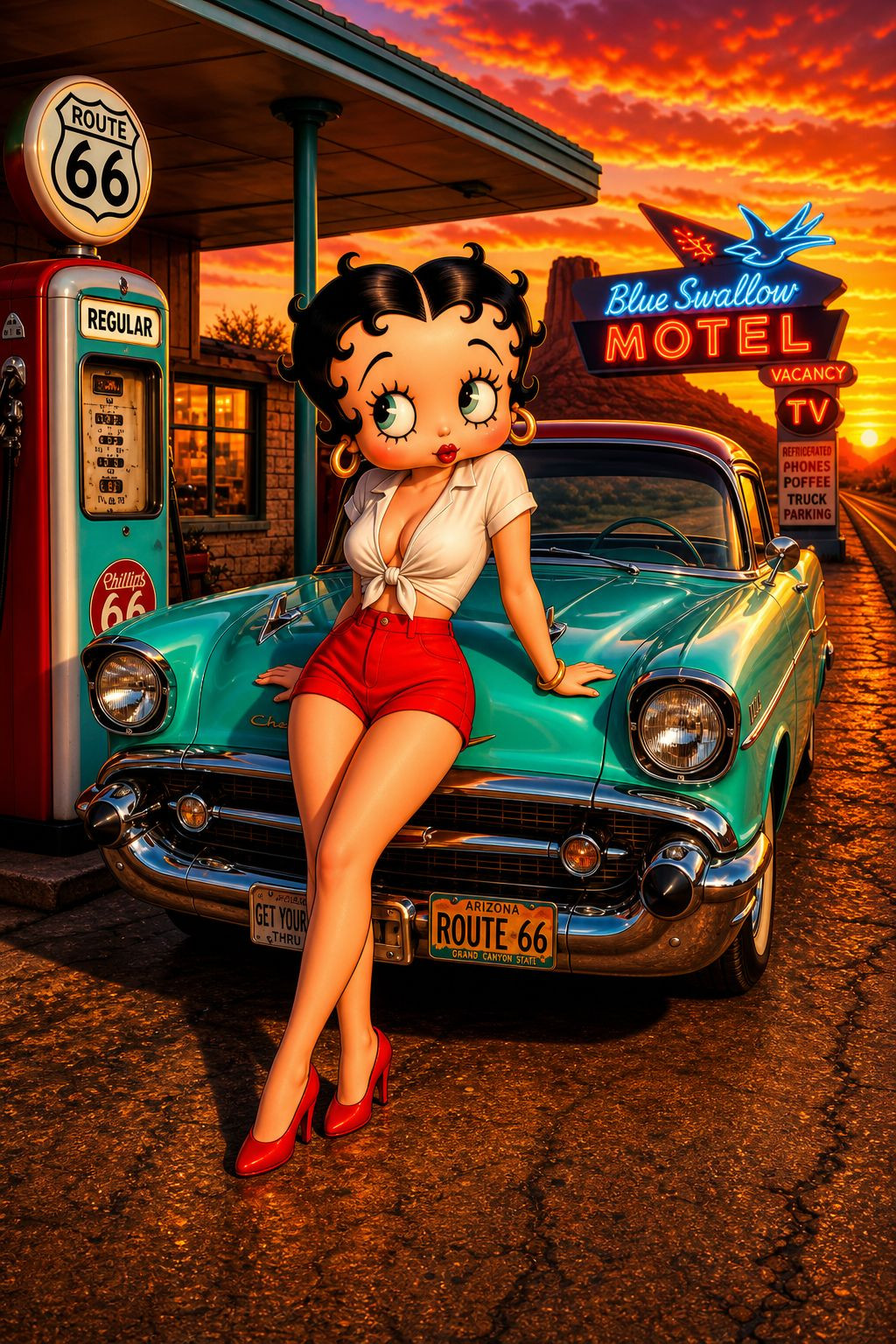 Rare Betty Boop   Poster one of a kind by M Metcalfe hand signed 24x36
