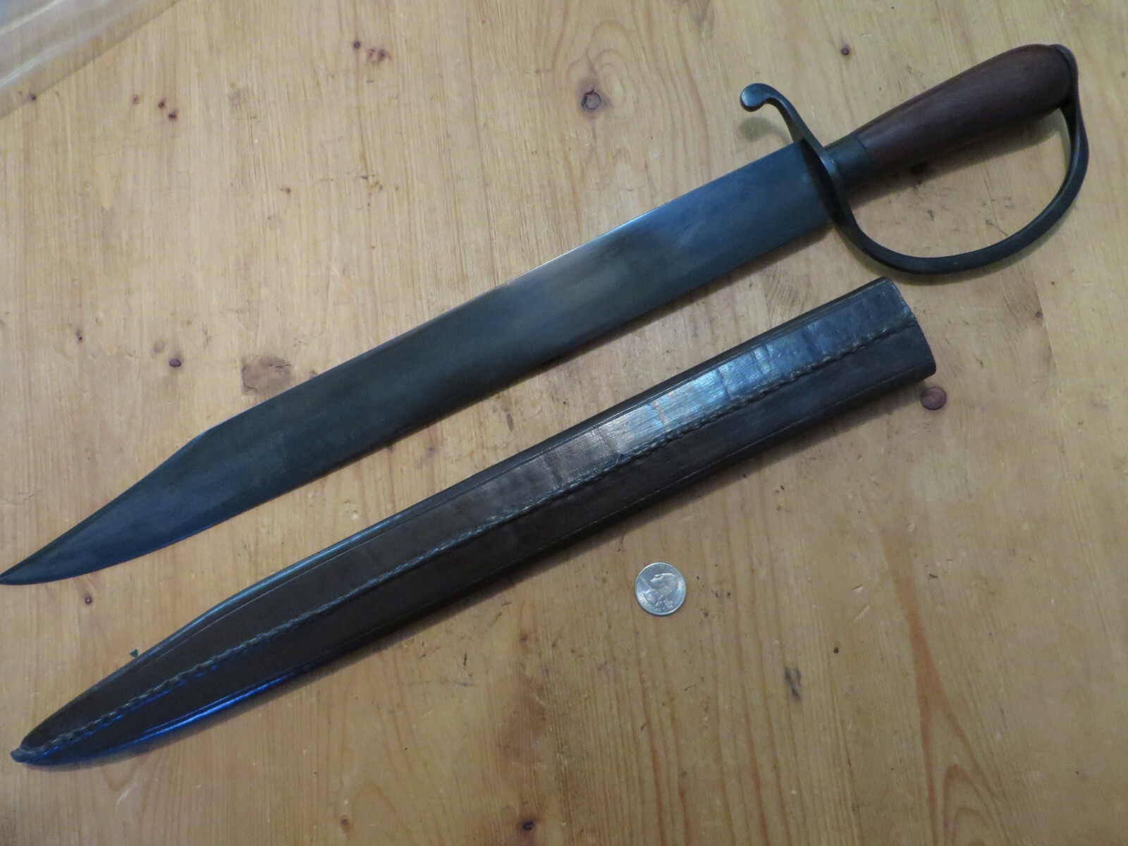Alabama Confederate Bowie Knife w/ Leather Sheath - Exact Copy of the Original Alabama Confederate Bowie Knife w/ Leather Sheath - Exact Copy of the Original