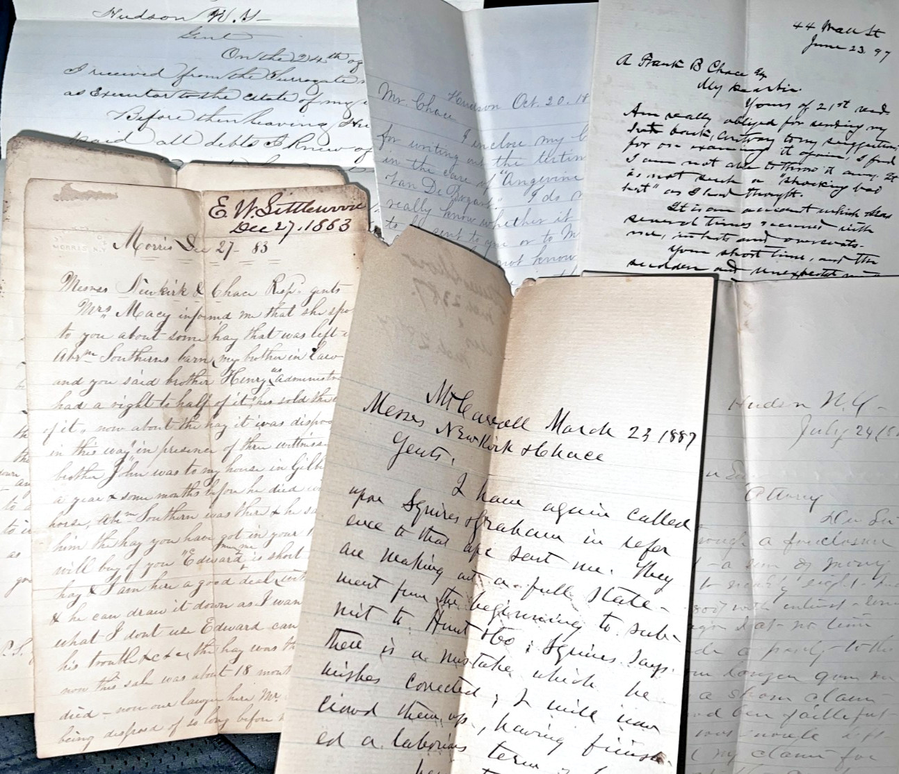 Lot of 10 Handwritten Signed New York Legal Letters 1874-1897